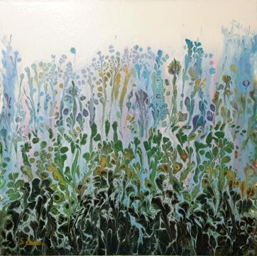 Travnik, (Akril-platno - 40x40) Silvo Zdovc